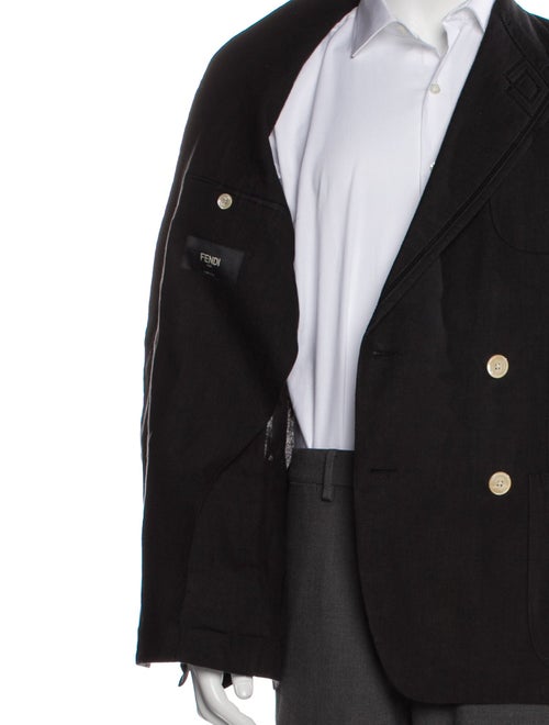 Fendi Hemp Embroidered Accent Blazer