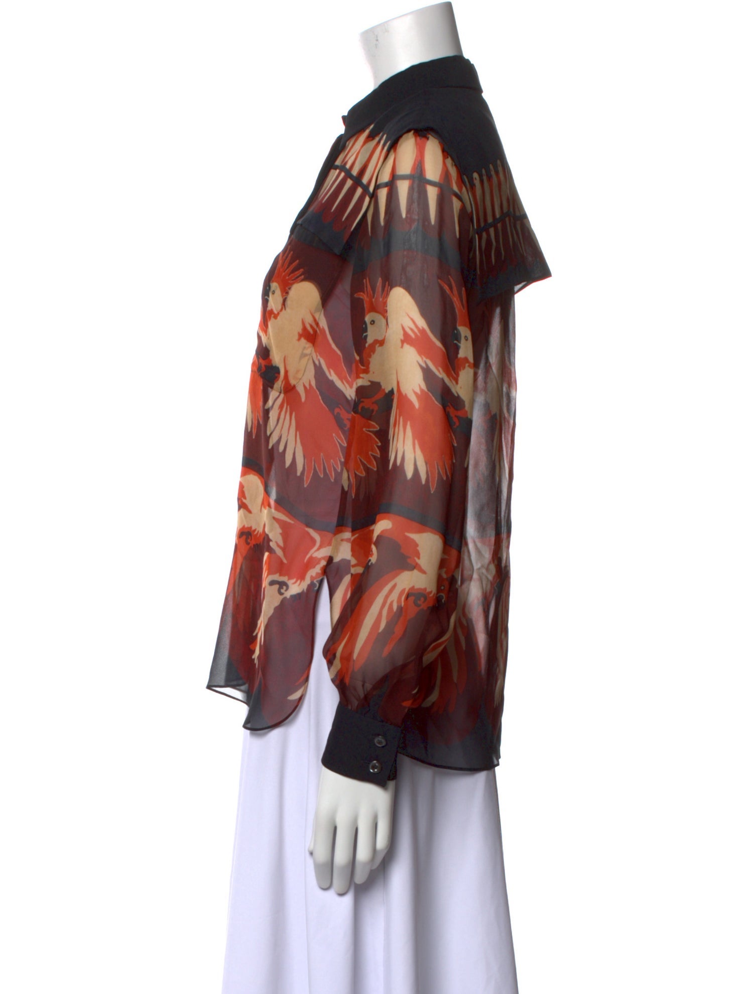 Fendi Printed Mock Neck Blouse