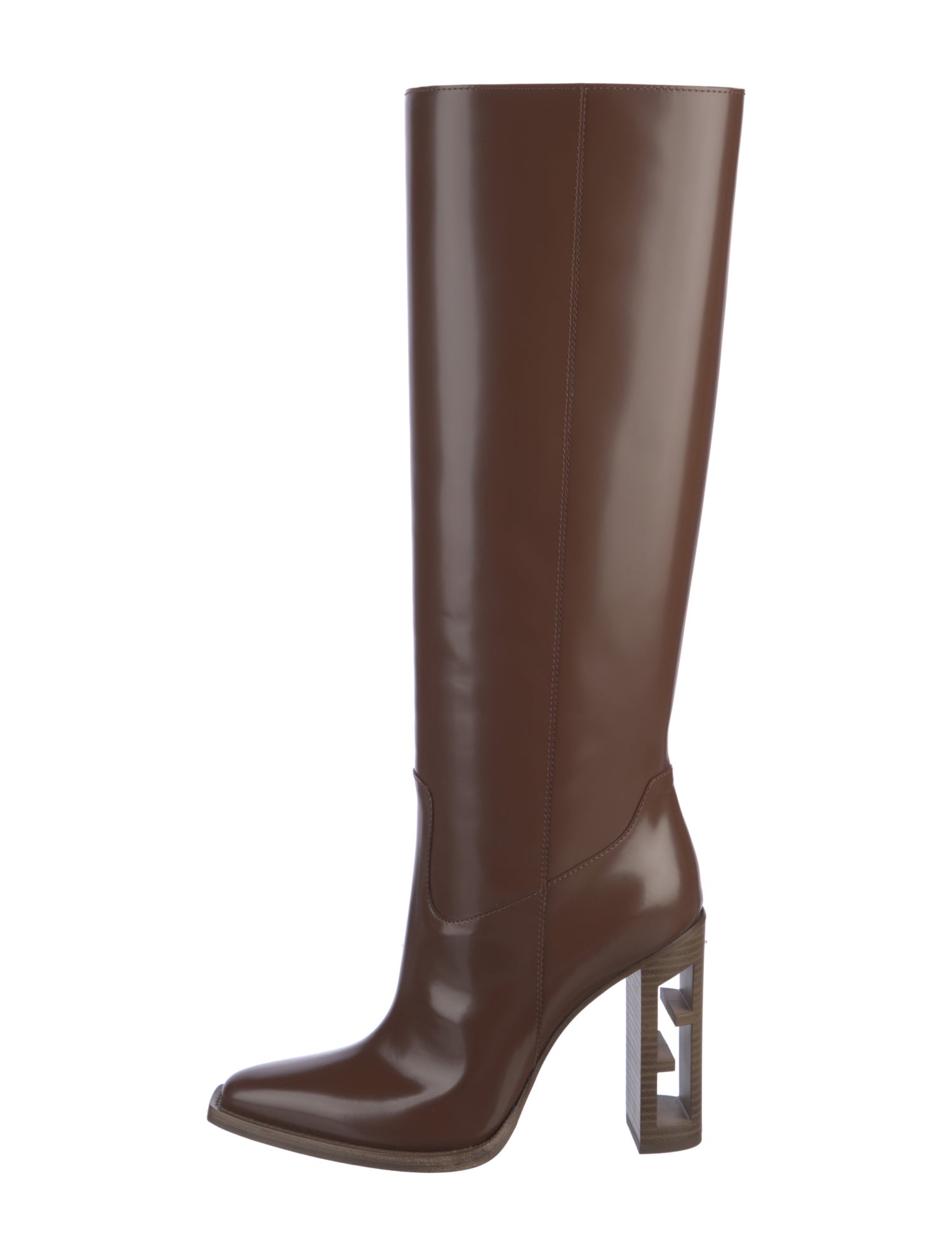 Fendi Zucca FF Logo Leather Boots w/ Tags