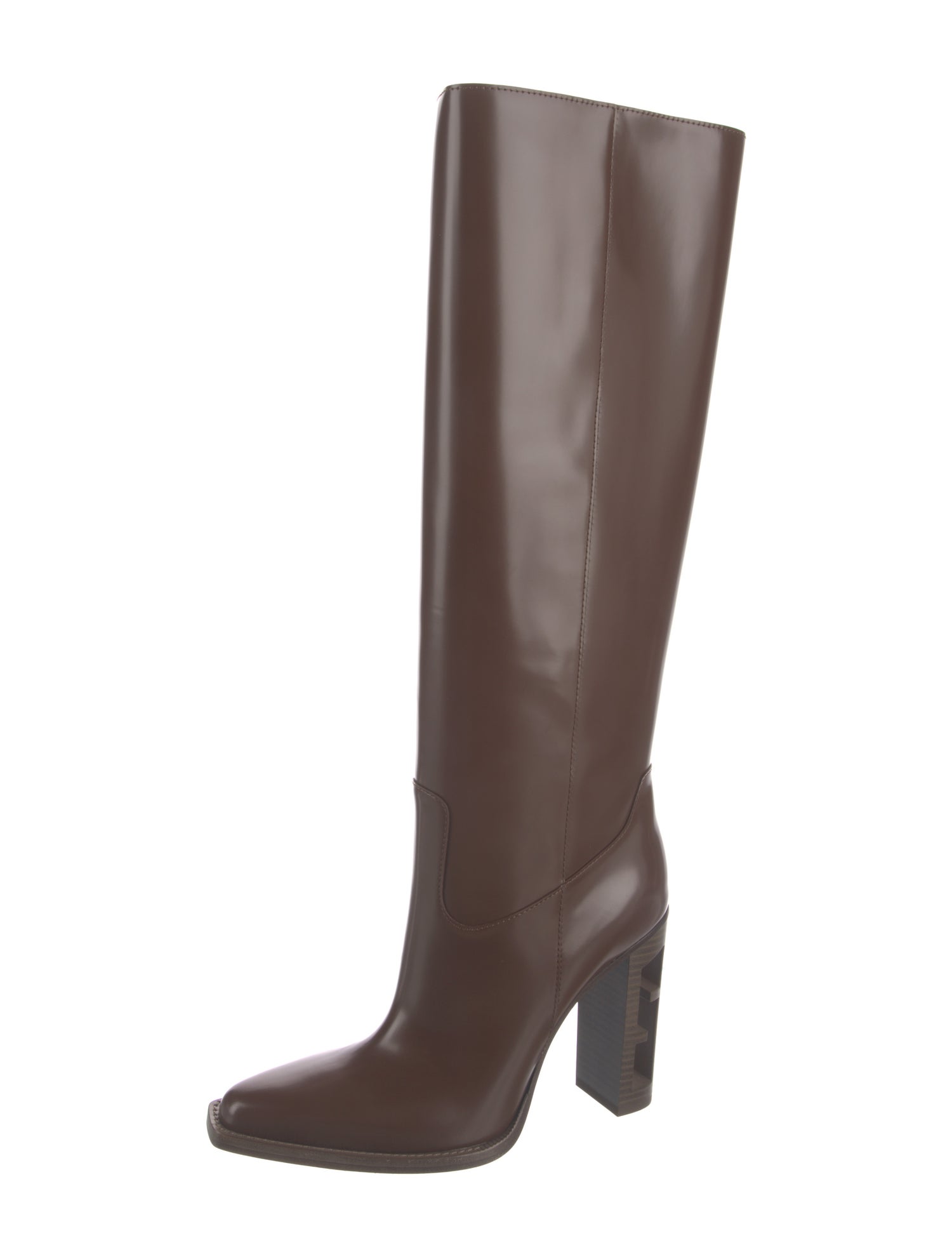 Fendi Zucca FF Logo Leather Boots