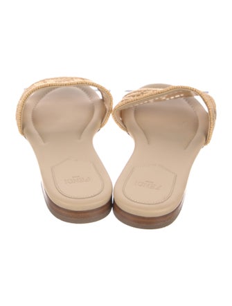 Fendi Intrecciato Weave Leather Slides
