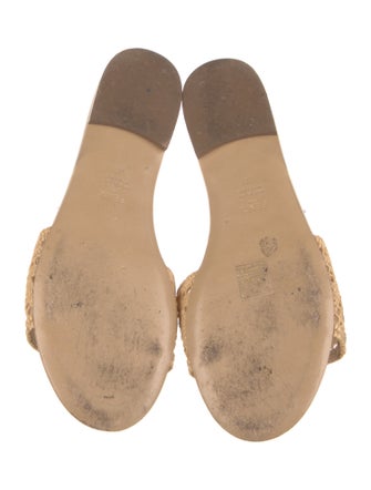 Fendi Intrecciato Weave Leather Slides