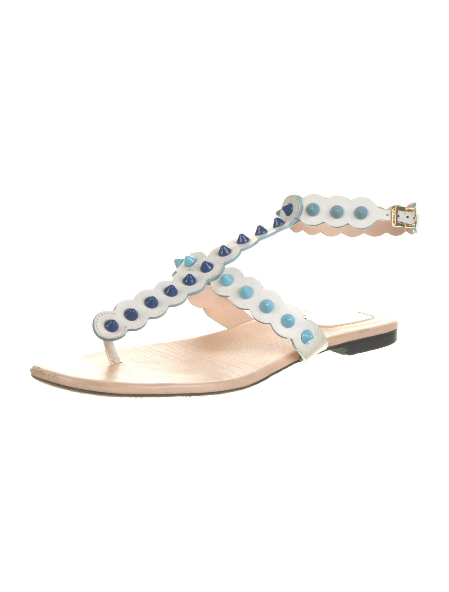 Fendi Monsters Motif Leather Gladiator Sandals