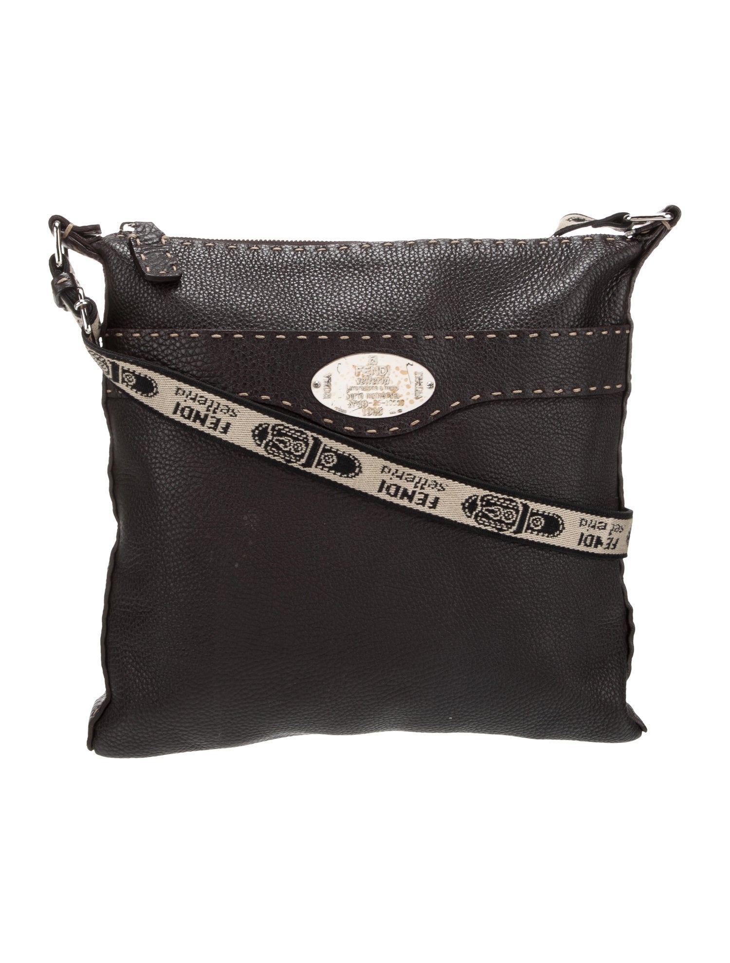 Fendi Leather Messenger Bag Vintage