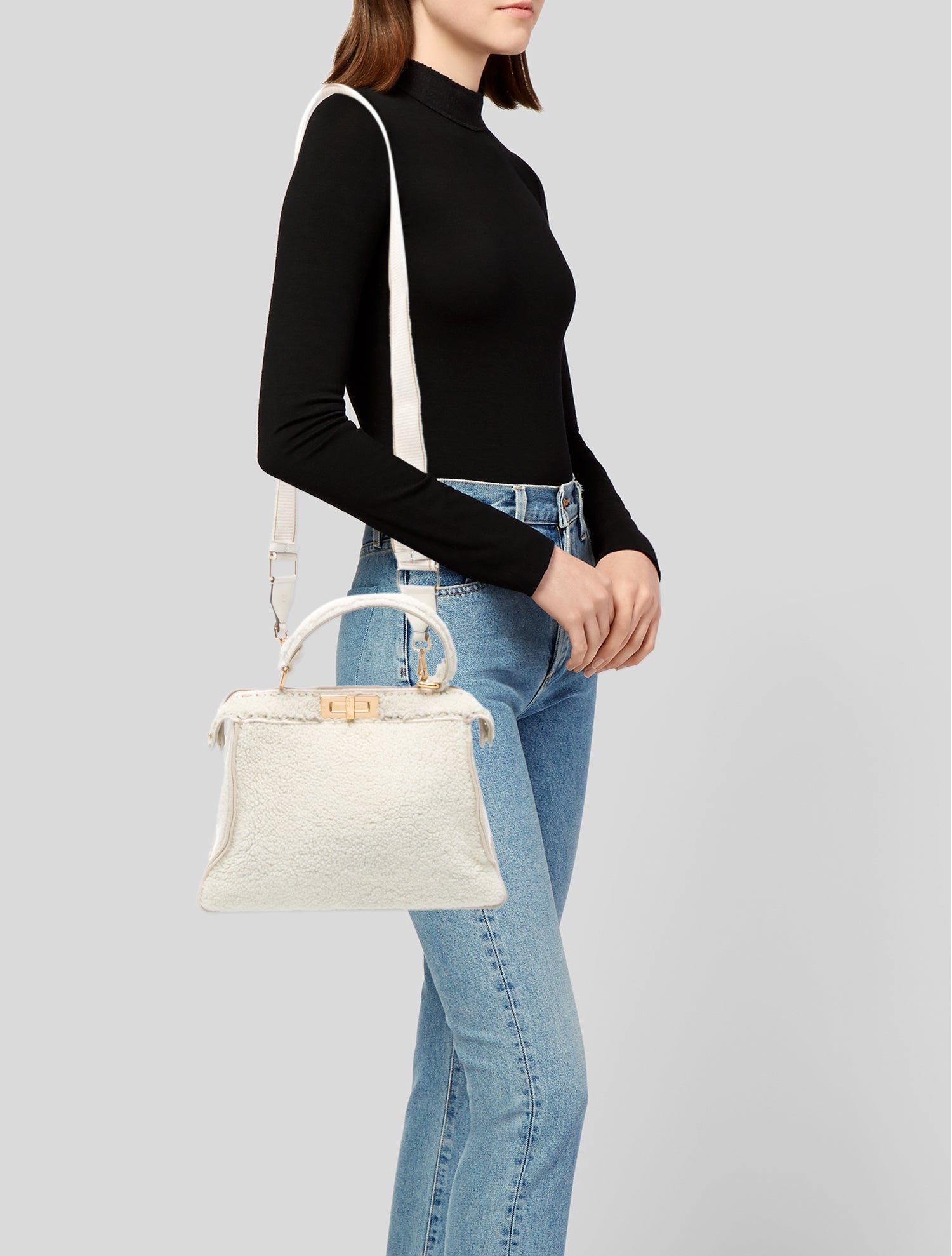 Fendi Shearling Peekaboo Medium