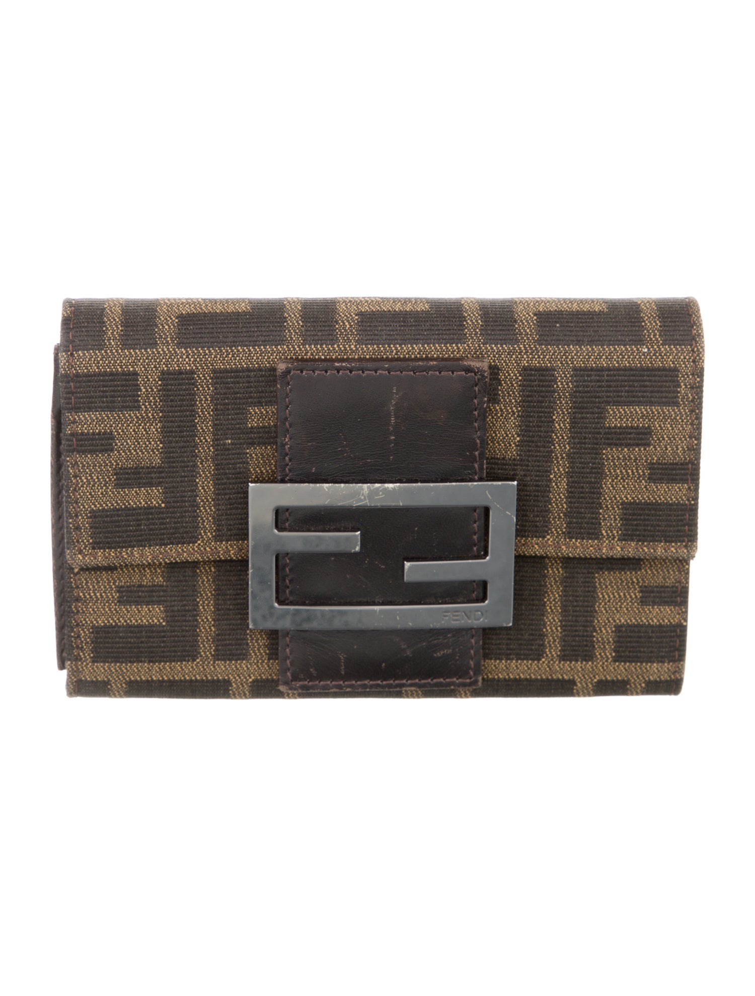 Fendi Zucca FF Logo Canvas Wallet