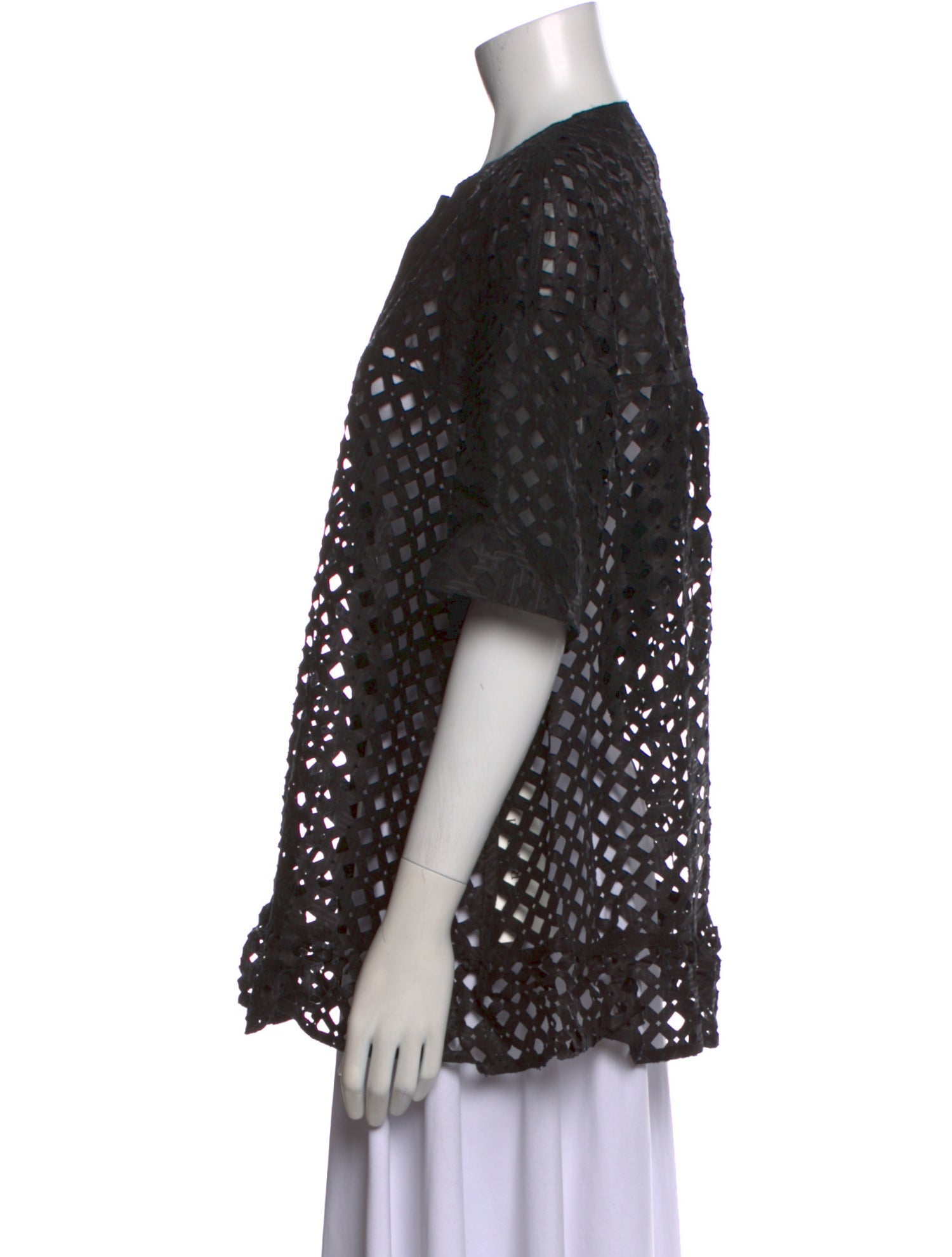 Fendi Crew Neck Short Sleeve Button-Up Top