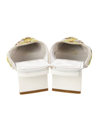 Fendi Printed Embroidered Accent Mules