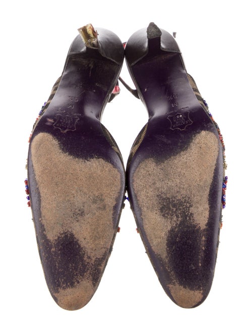 Fendi Zucca FF Logo Canvas Slingback Pumps