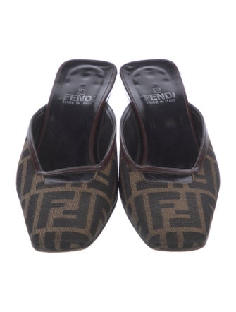 Fendi Zucca FF Logo Canvas Mules