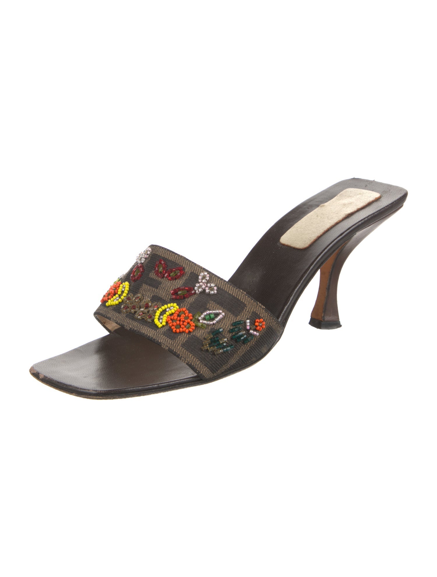 Fendi Zucca FF Logo Printed Slides