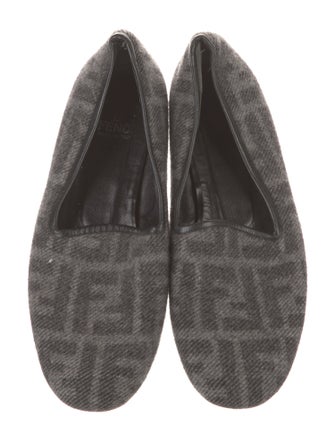 Fendi Zucca FF Logo Wool Flats