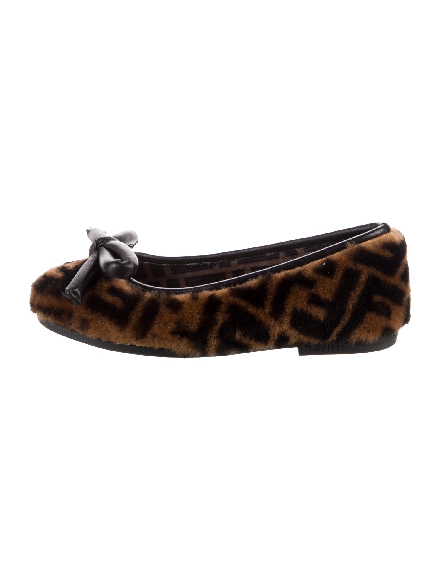 Fendi Girls' Fur Ballet Flats
