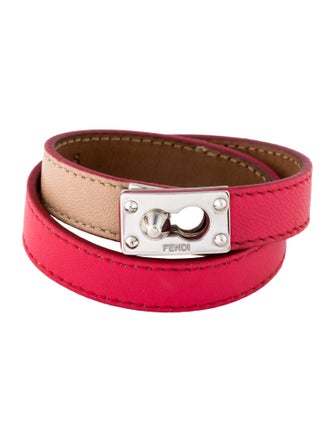 Fendi Leather Double Wrap Bracelet