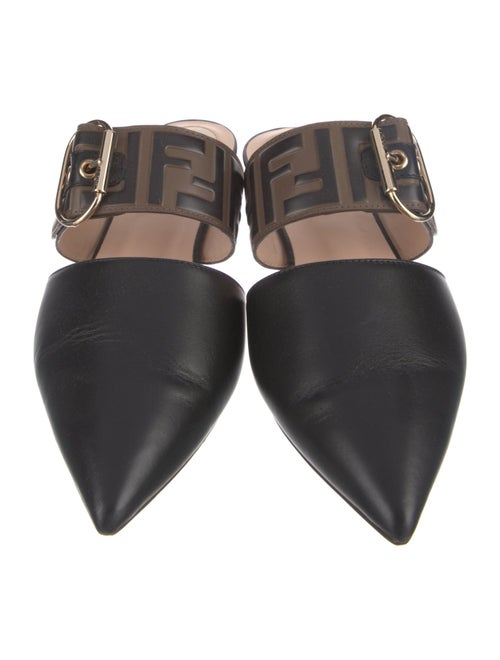 Fendi Zucca FF Logo Leather Mules