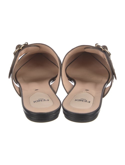 Fendi Zucca FF Logo Leather Mules