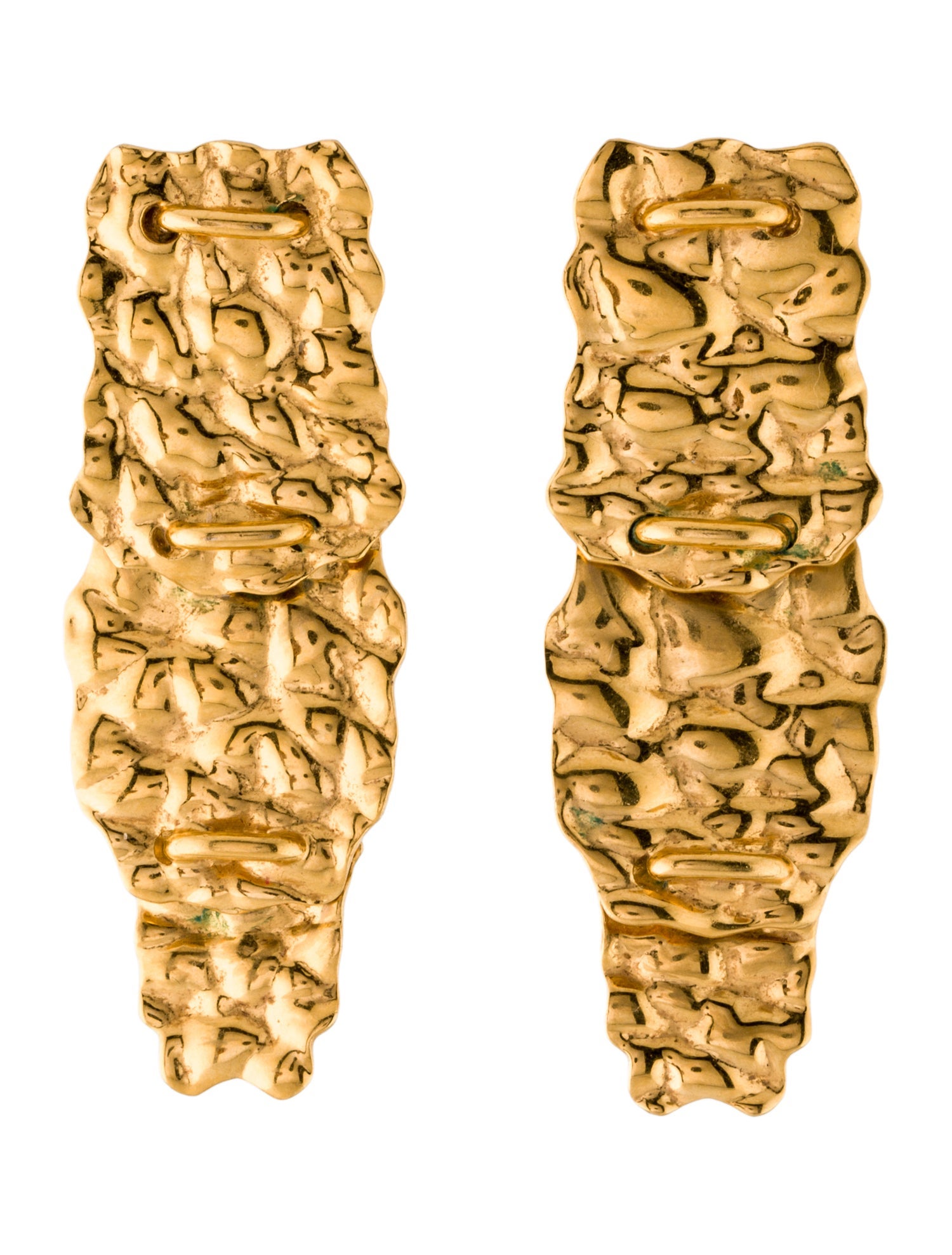 Fendi Hammered Drop Earrings