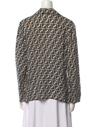 Fendi Silk Printed Button-Up Top