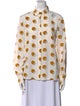 Fendi Silk Polka Dot Print Button-Up Top