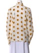 Fendi Silk Polka Dot Print Button-Up Top