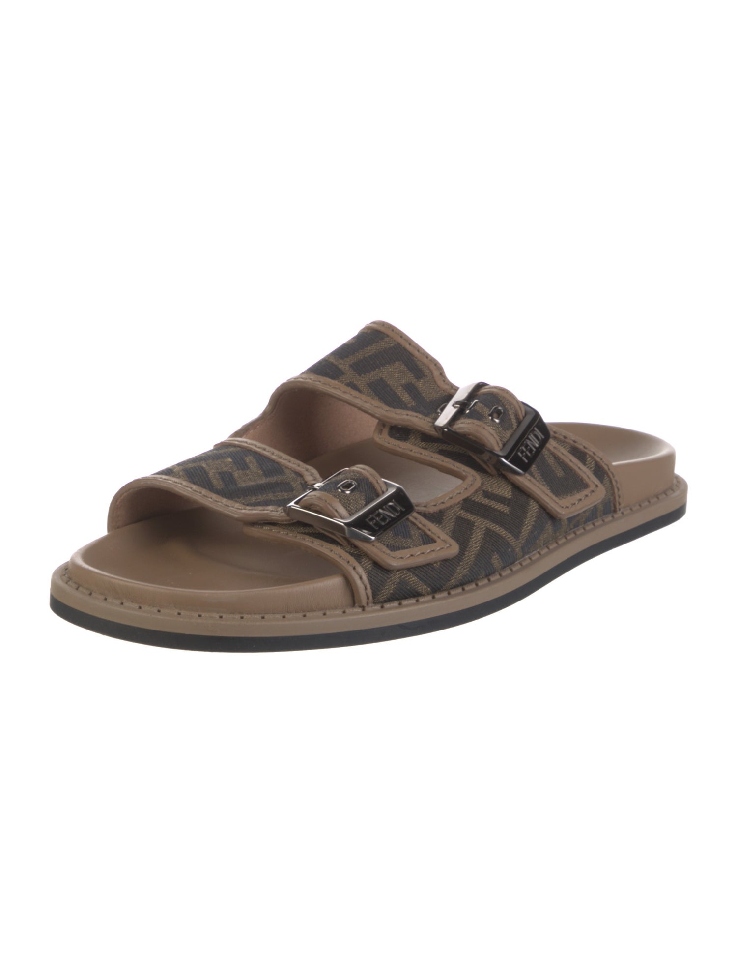 Fendi Zucca FF Logo Canvas Slides