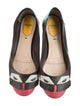 Fendi Monsters Motif Leather Ballet Flats