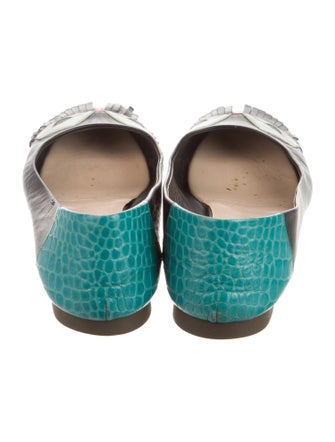 Fendi Monsters Motif Leather Ballet Flats