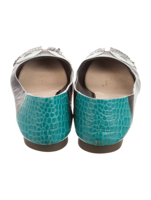 Fendi Monsters Motif Leather Ballet Flats