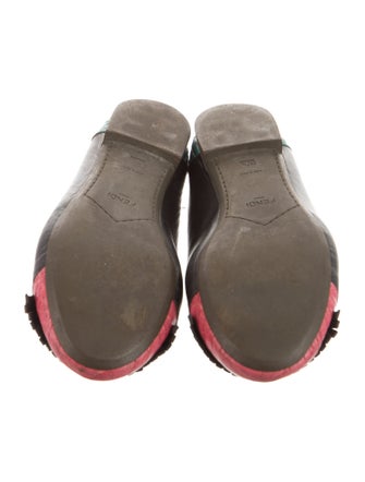 Fendi Monsters Motif Leather Ballet Flats
