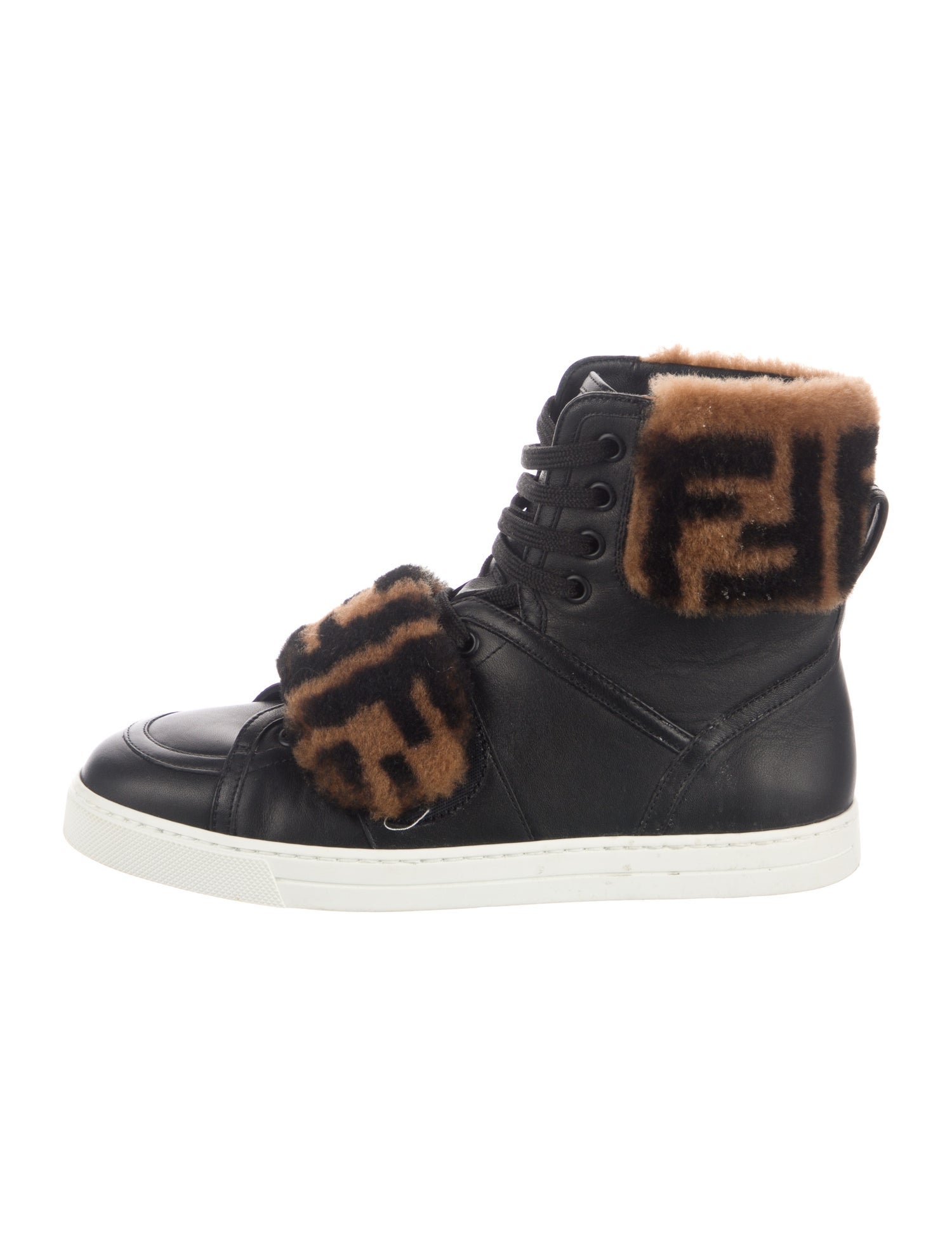 Fendi Zucca FF Logo Leather Sneakers