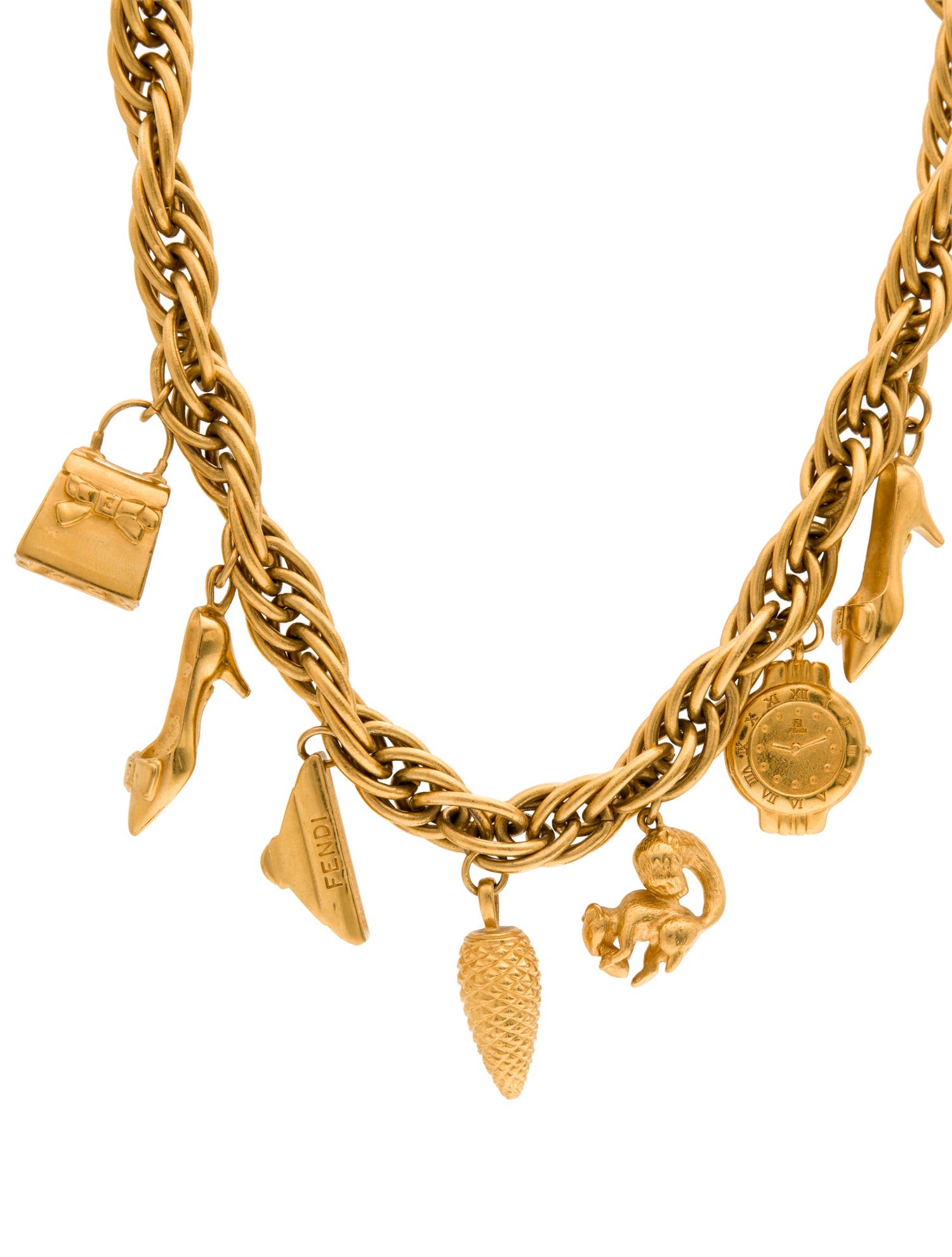 Fendi Vintage Charm Collar Necklace