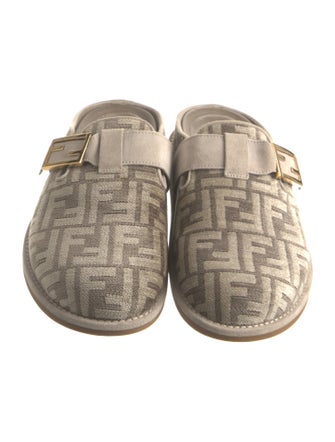 Fendi Zucca FF Logo Printed Mules