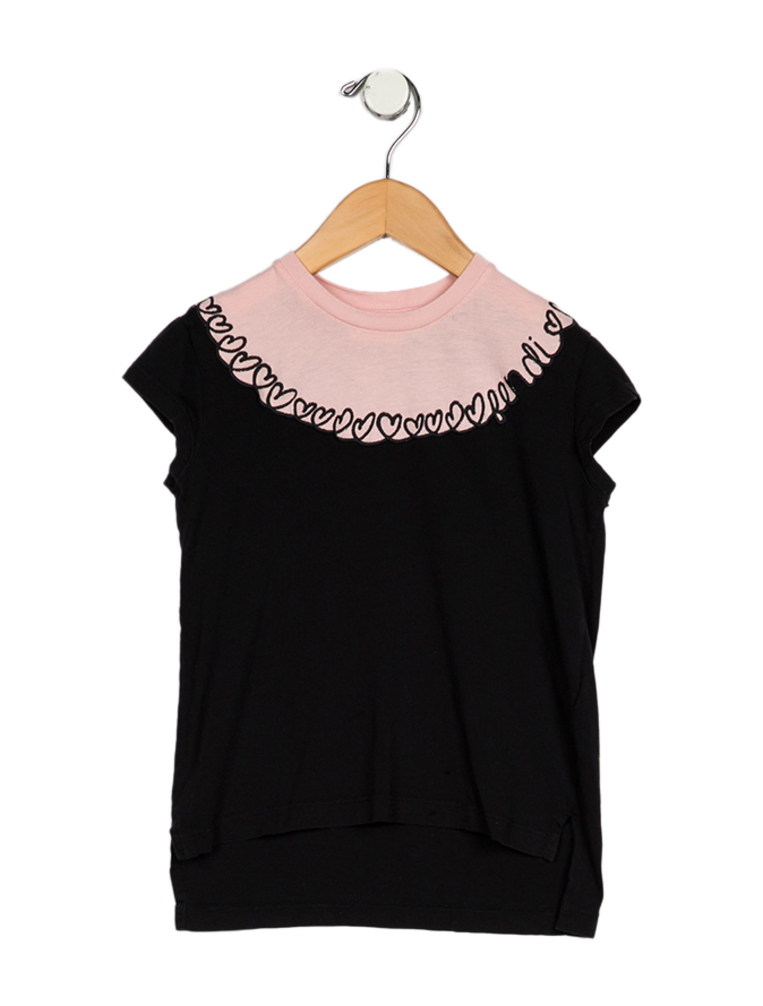 Fendi Girls Casual Short Sleeve Cotton Top