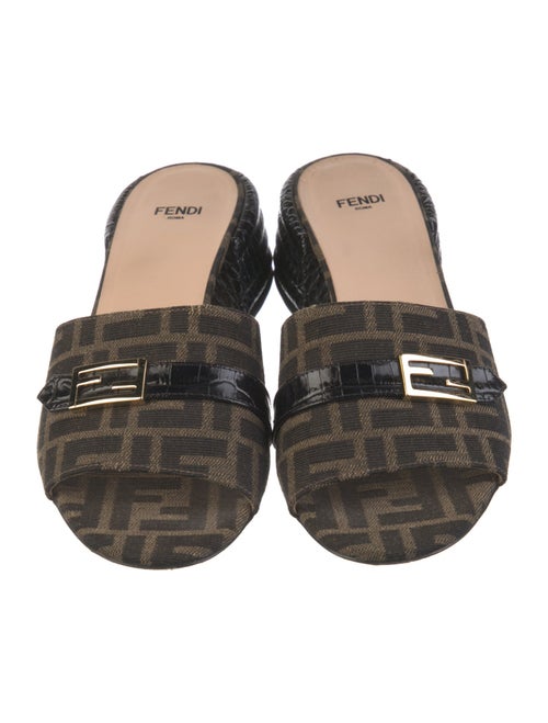Fendi Zucca FF Logo Canvas Slides