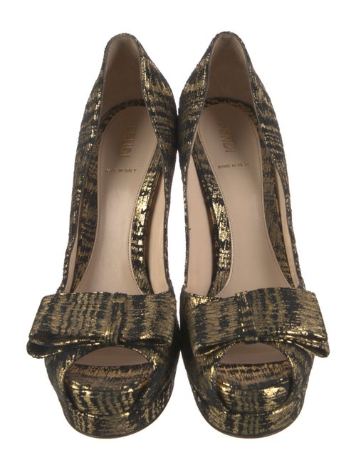 Fendi Suede Printed Pumps