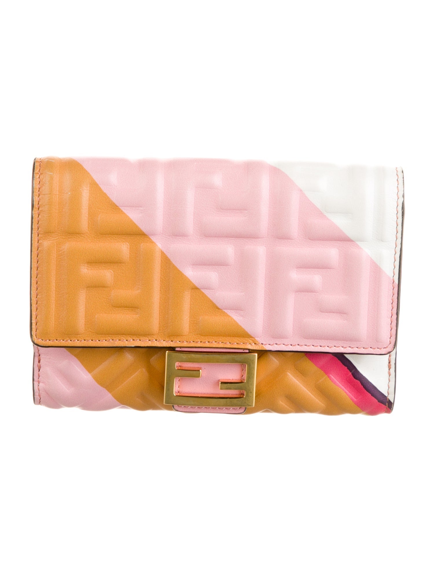 Fendi 2022 Zucca FF Logo Compact Wallet