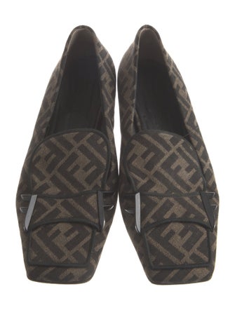 Fendi Zucca FF Logo Canvas Loafers