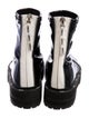 Fendi Patent Leather Colorblock Pattern Combat Boots