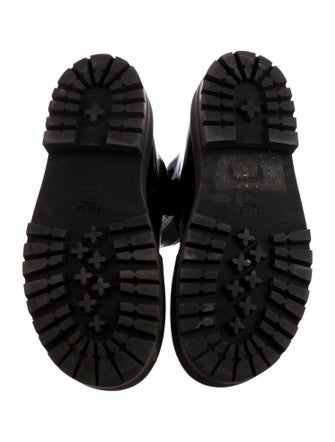 Fendi Patent Leather Colorblock Pattern Combat Boots