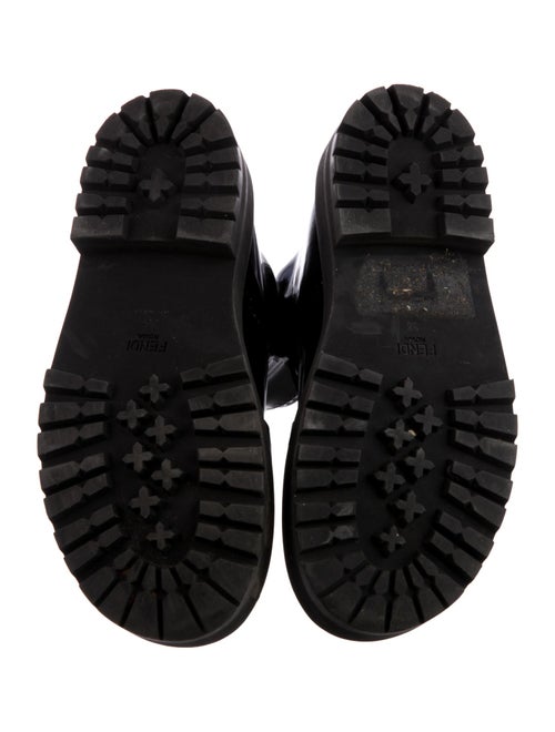 Fendi Patent Leather Colorblock Pattern Combat Boots