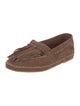 Fendi Suede Fringe Trim Accent Moccasins