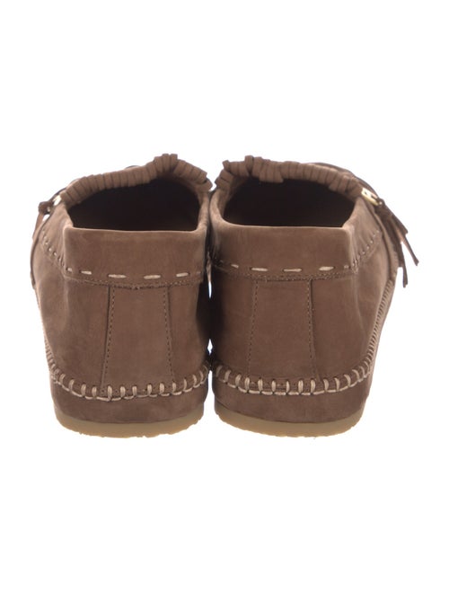 Fendi Suede Fringe Trim Accent Moccasins