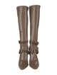 Fendi Zucca FF Logo Patent Leather Lace-Up Boots