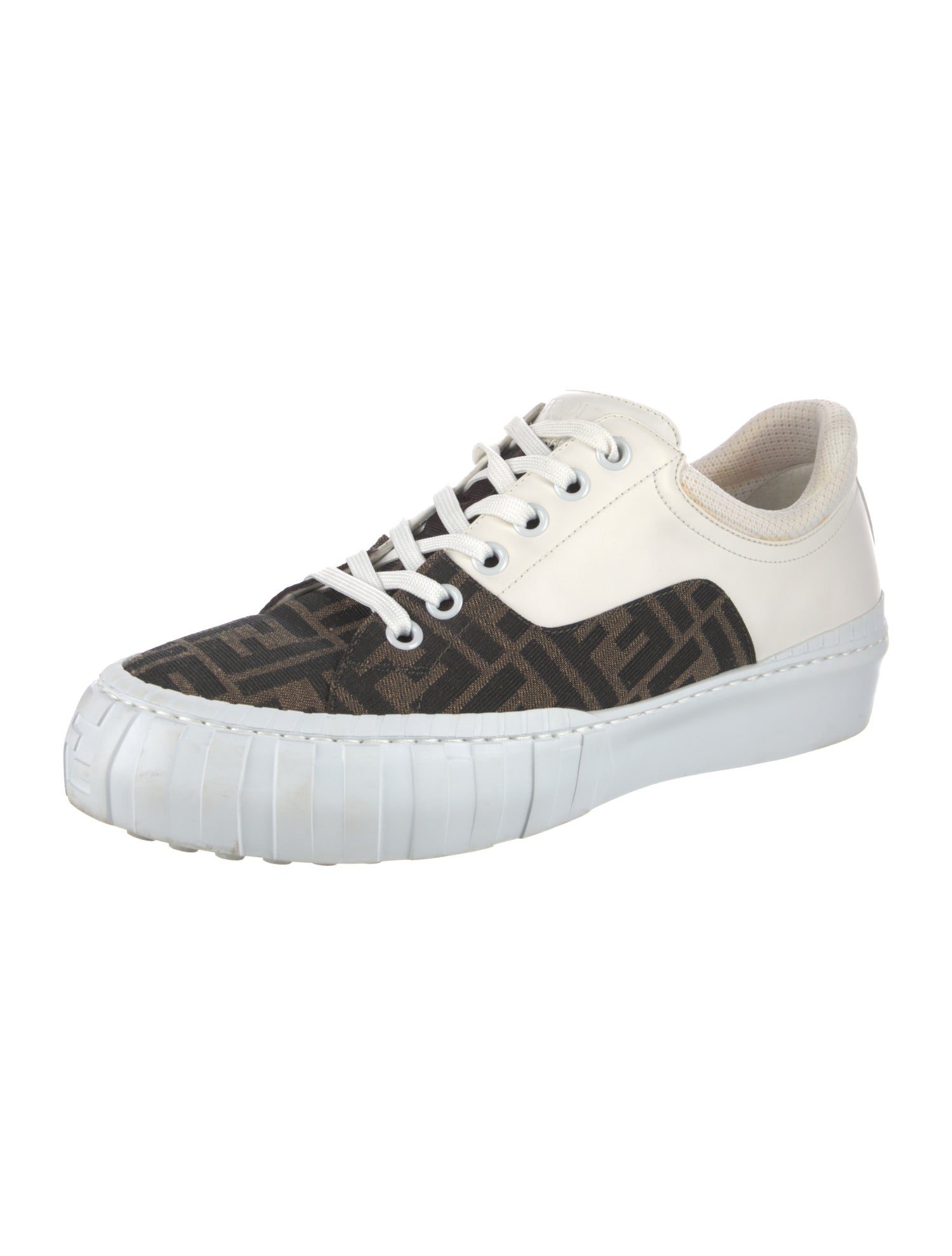 Fendi Zucca FF Logo Leather Sneakers