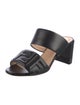 Fendi Zucca FF Logo Leather Slides