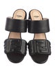 Fendi Zucca FF Logo Leather Slides