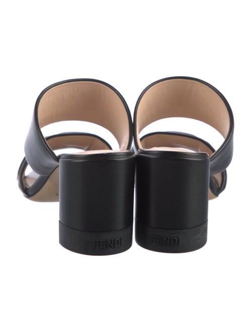 Fendi Zucca FF Logo Leather Slides