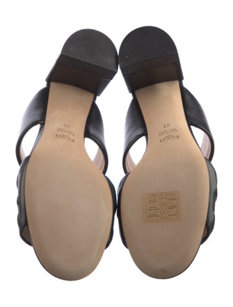 Fendi Zucca FF Logo Leather Slides