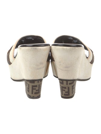 Fendi Zucchino FF Logo Printed Slides