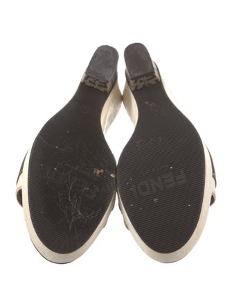 Fendi Zucchino FF Logo Printed Slides